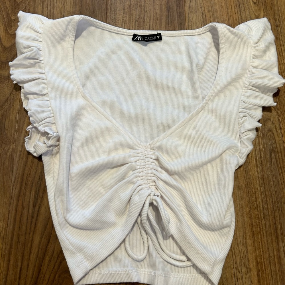 Zara ruffle crop top